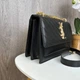 Женская мини-сумочка на цепочке YSL черная экокожа стильный клатч для девушек ужин прогулка - изображение 10