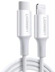 Kabel Ugreen US171 USB 2.0 Type-C M-Lightning m 3 A Nickel Plating ABS Shell 1.5 m White (6957303867486) - obraz 1