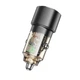 Автомобільний зарядний пристрій Cristal Mini Borofone BZ20A Smart 83W Dual Port PD65W of QC3.0 3A при 5V Black - зображення 4
