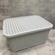 Корзина для побутових речей з кришкою "Ротанг" 18 л 39*29*19 см Irak Plastik SP-296 сіра - изображение 2