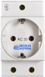 Розетка на DIN-рейку 2P+PE з заземленням [A0150010104] AC30 АСКО - зображення 3