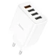 Мережевий зарядний пристрій Hoco C102A 4USB (1USB QC3.0/QC2.0 + 3USB 2.1A) 28.5W Швидка зарядка White - зображення 1