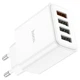Мережевий зарядний пристрій Hoco C102A 4USB (1USB QC3.0/QC2.0 + 3USB 2.1A) 28.5W Швидка зарядка White - зображення 4
