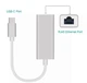 Мережевий адаптер USB Type-C RJ45 Gigabit Ethernet 1000 Мбіт/с LAN для ноутбука U&P SC142 Silver - зображення 4