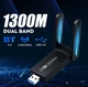 Двохдіапазонний адаптер WiFi+BT 4.2 (USB 3.0 1300Mb 2.4G + 5G 802.11ac) Антена 2х3 dB - зображення 2