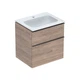 Тумба з раковиною Geberit iCon slim rim 60 см, корпус та фасад - горіх темний/ручки - лава мат 502.335.JR.1 - зображення 1