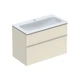 Тумба с раковиной Geberit iCon slim rim 90 см, корпус и фасад - песочно-серый глянец / ручки - песочно-серый глянец 502.337.JL.1 - изображение 1