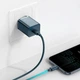Мережевий зарядний пристрій Baseus Super Si 1C 20W With Simple Wisdom Data Cable Type-C/iP 1m Blue - зображення 3