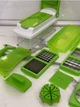 Багатофункціональний мультислайсер для овочів та фруктів Nicer Dicer Зелений + набір насадок - зображення 9