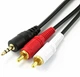 Кабель 3.5 на 2 тюльпани 2RCA-3.5mm 3015 1.3m Good, провід 3.5 jack на тюльпан для аудіопристроїв (1009986-Black) - зображення 2