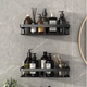 Металлическая полка для ванной Art-Home Bath Holder самоклеящеюся, прочная до 10 кг Черная - изображение 6