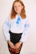 Дитяча вишиванка біла Марта, вишивка хрестиком червона, 104 см - зображення 12