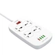 Удлинитель сетевой LDNIO SC4407 |2500W, 2m EU Plug, 4 USB, 4 Sockets. QC3.0, 3.1A|/8W| белый - изображение 3
