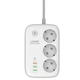 Подовжувач мережевий LDNIO c Wi-Fi SEW3452 |3USB/1Type-C, 3Sockets. QC/PD, 30W/10A, 2m EU Plug| білий - зображення 1