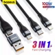 Кабель Baseus 100w 3 в 2 Type-C + Lightning + microUSB - USB+Type-C 1.2 м - зображення 1