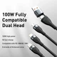 Кабель Baseus 100w 3 в 2 Type-C + Lightning + microUSB - USB+Type-C 1.2 м - зображення 3