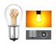 Світлодіодна лампа з цоколем 1156 BA15s P21W 33SMD 2835 12V Жовте світло, скляна колба (11324) - зображення 1