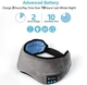 Маска для сна с наушниками bluetooth 3D EnJoy C 100 на липучке, заряд от USB Серая - изображение 9