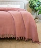 Покрывало турецкое вафельное жаккардовое Zeron 245x265 Pembe - изображение 2