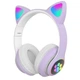 Беспроводные наушники с ушками и подсветкой 400mah MDR Cat VZV-23 M lilac (23MCATLPKC14) TIN66 - изображение 1
