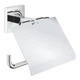 Тримач для туалетного паперу із кришкою GROHE QuickFix Start Cube 41102000 прямокутний металевий хром CV033420 - зображення 1