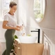 Cмеситель для умывальника с высоким изливом HANSGROHE Rebris S CoolStart EcoSmart+ черный латунь с донным клапаном 72590670 - изображение 7