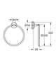 Держатель-кольцо для полотенец GROHE QuickFix Start Cosmopolitan 41167000 200мм округлый металлический хром CV031780 - изображение 2