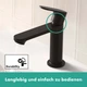Cмеситель для умывальника однорычажный HANSGROHE Rebris S CoolStart EcoSmart+ черный латунь с донным клапаном 72588670 - изображение 4
