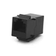 Проходной адаптер в рамку Cat5e UTP RJ45 RJ45 черный коннектор сетевой - изображение 1