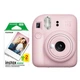 Фотокамера моментальной печати Fujifilm INSTAX Mini 12 Blossom Pink розовый цвет с фотобумагой 20 GLOSSY (2 картриджа = 20 фотографий) - изображение 1