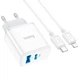 Зарядное устройство СЗУ с кабелем HOCO Type-C to Lightning dual Port C105A |1USB/1Type-C, 20W/3A, PD/QC| - изображение 2