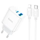 Зарядное устройство СЗУ с кабелем HOCO Type-C to Lightning dual Port C105A |1USB/1Type-C, 20W/3A, PD/QC| - изображение 3