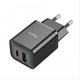 Зарядний пристрій МПЗ Hoco N28 Founder 20W (Type-C + USB) black - зображення 2