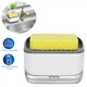 Дозатор для моющего средства диспенсер нажимной с губкой Soap pump and sponge Бело-серый - изображение 2