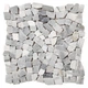 Бело-серая Мозаика из мрамора Матовая МКР-ХСВ (хаотичная) - изображение 1