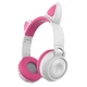 Бездротові навушники "Котячі вушка" Epik ZW-28 з підсвіткою Bluetooth White-Pink - зображення 1