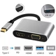 USB-хаб U&P U15 USB Type-C - HDMI + VGA + USB 3.0 + PD 87W Grey (SWE-U15-GY) - зображення 3