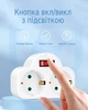 Розетка двойник с выключателем, заземлением, на 2 гнезда, 250V, 16A, без кабеля, белый ABS-пластик - изображение 2