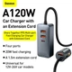 Автомобільний зарядний пристрій BASEUS Share Together PPS 3USB/1Type-C, 3A/120W, QC/PD, 1.5m|(CCBT-B0G) - зображення 7