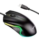 Игровая компьютерная мышь проводная Hoco GM19 Enjoy с RGB подсветкой геймерская для ноутбука и ПК черная - изображение 1