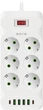 Мережевий фільтр-подовжувач Aura Energy 6+4 USB-A + 2 USB-C (PD) 2 м White (AUEMFP64PD2MW) - зображення 2
