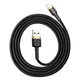Кабель Baseus Cafule Lightning USB 2.4 A 1m Black-Gold CALKLF-BV1 - зображення 4