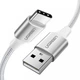 Кабель USB 2.0 AM-Type-C M UGREEN US288 3м 3A 18W Nickel Plating Aluminum Braid 60409 Серебряно-белый - изображение 2