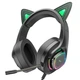 Наушники игровые с ушками HOCO Cute cat luminous W107 RGB черный - изображение 1