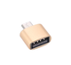 Перехідник з Type-C на USB, для заряджання та передачі даних, короткий, золотий - зображення 2