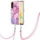 Захисний чохол Deexe Marble Case with Strap для OPPO Reno 8T - Rose - зображення 1