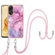 Захисний чохол Deexe Marble Case with Strap для OPPO Reno 8T - Rose - зображення 2