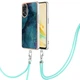 Захисний чохол Deexe Marble Case with Strap для OPPO Reno 8T - Green - зображення 1