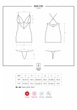 Сатиновий комплект для сну із мереживом Obsessive 828-CHE-1 chemise & thong L/XL, чорний, сорочка - зображення 7