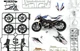 Сборная модель 1/9 мотоцикл BMW HP4 Race Pre-coloured Meng Model MT-004s - изображение 2